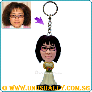 Custom 3D Key Ring Wedding Bride Mini Figurine (9CM Tall)